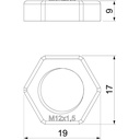 Locknut, metric thread, light grey, M12