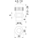 Cable gland, metric thread, light grey, M16