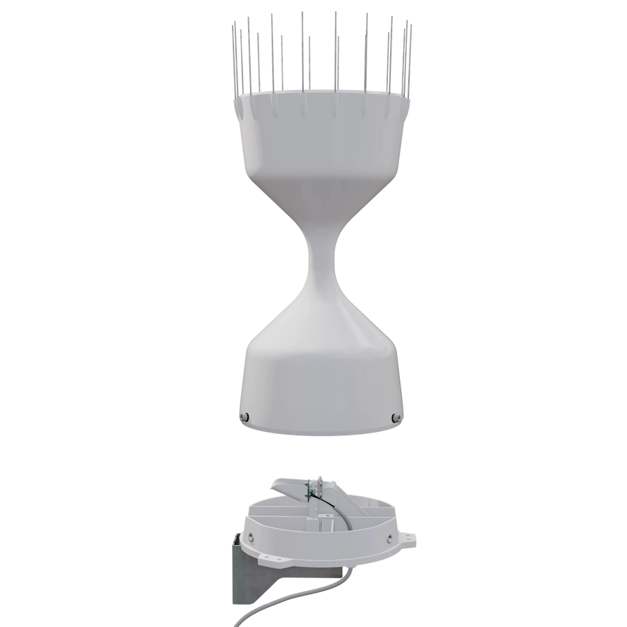 Rain gauge, with bird spikes, mounting bracket, resolution: 0.2 mm/m²