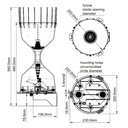 Rain gauge, with bird spikes, mounting bracket, resolution: 0.2 mm/m²