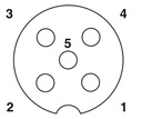Sensor cable - 5-positions, PUR halogne-free, black-gray RAL 7021, shielded (Advanced Shielding Technology), free cable end, straight M12, coding A 