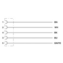 Sensor cable - 5PF 1.5-PUR, M12 Angled