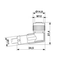 Sensor cable - 4PF 1,5-PUR, M12 Angled