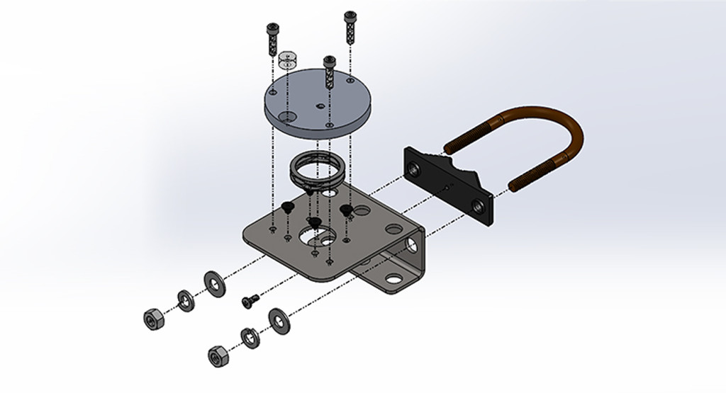Mounting Bracket and Leveling Plate with Spring-leveling