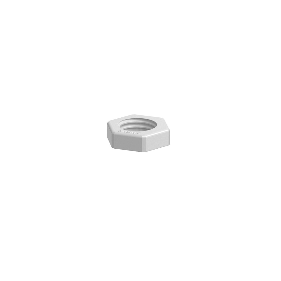 Locknut, metric thread, light grey, M12
