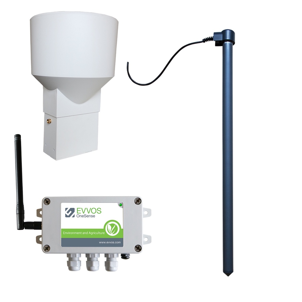 Irrigation solution UC2- soil monitoring with a 6-depth AquaCheck capacitance probe and rain gauge (Sigfox RC1)