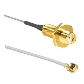 [ACC-DS36401044] RF cable assembly, Sealed SMA FEM bulkhead mount connector + 1.13 gray cable 100mm +IPEX